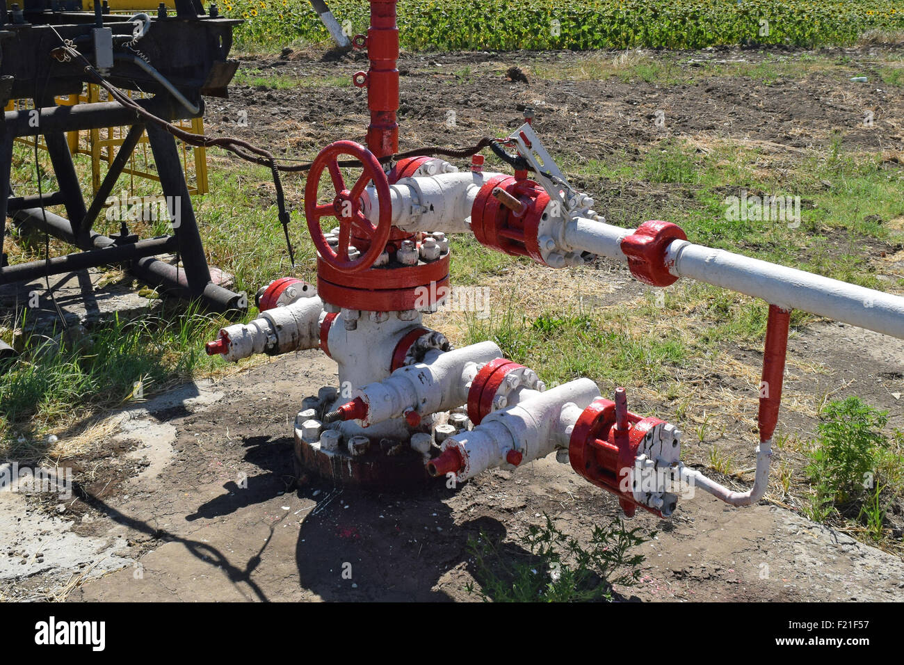 pumping unit as the oil pump installed on a well Stock Photo Alamy