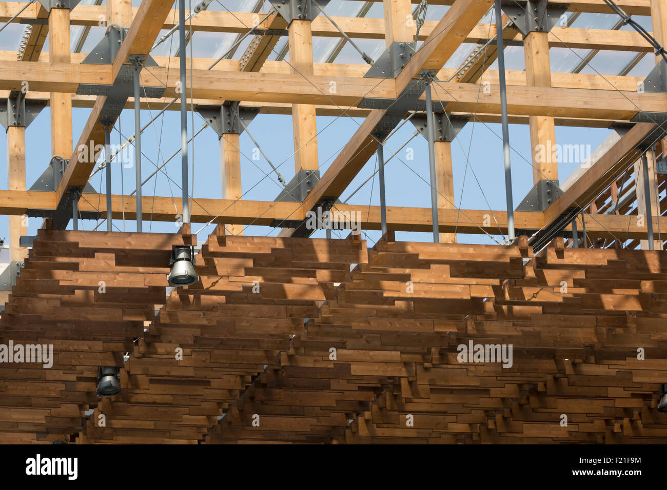 Milan, Italy, 12 August 2015: Detail of the illy coffe pavilion at the exhibition Expo 2015 Italy. Stock Photo