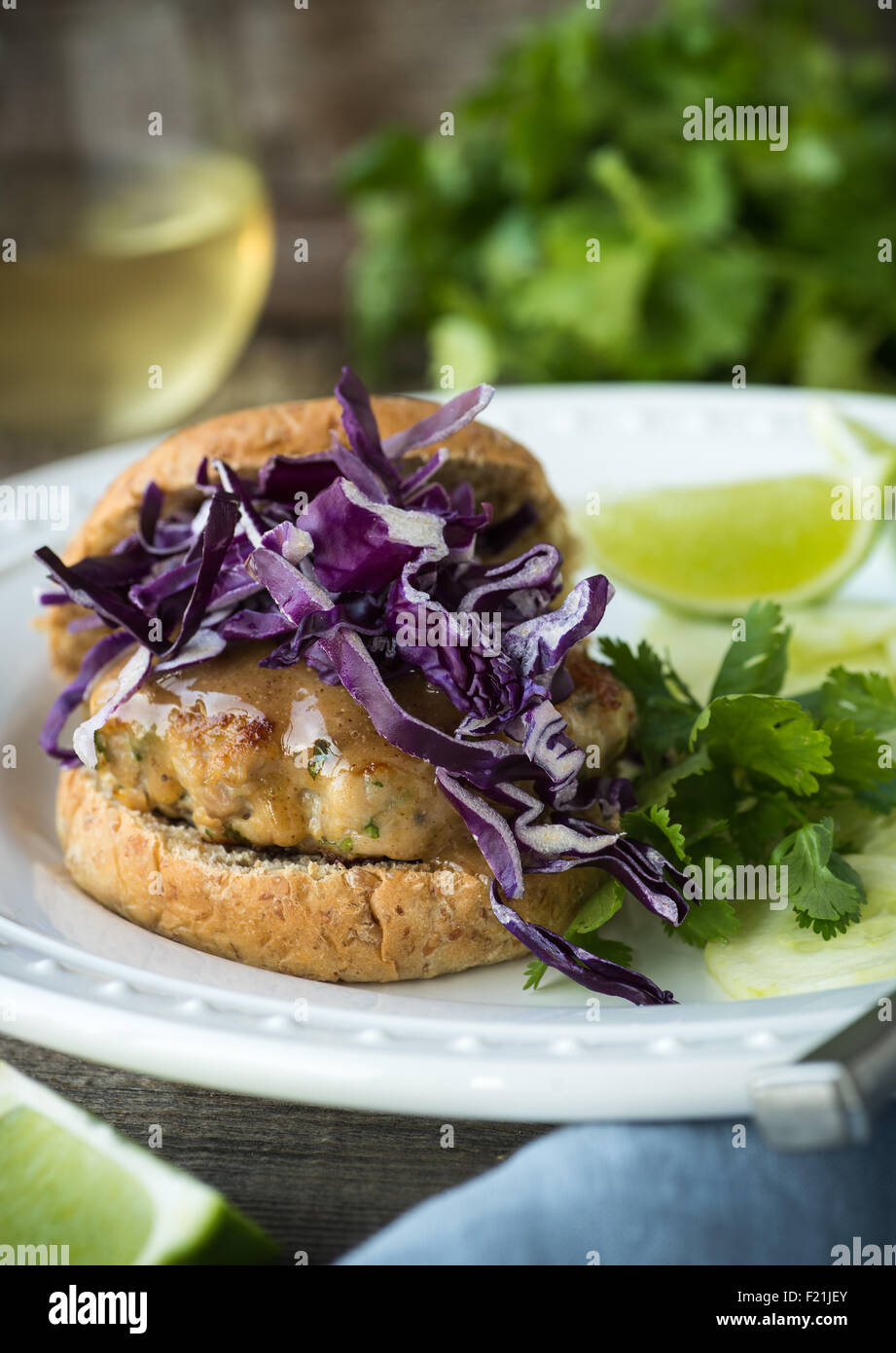 Plated chicken burger hires stock photography and images Alamy