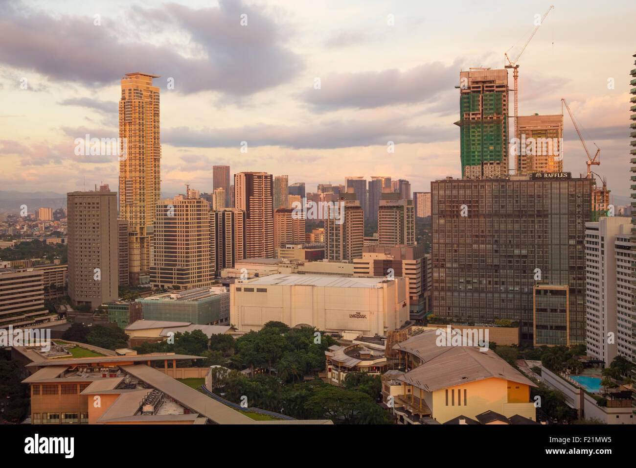 Manila, Philippines -Sept 2, 2015: Makati City Skyline. Makati City is ...