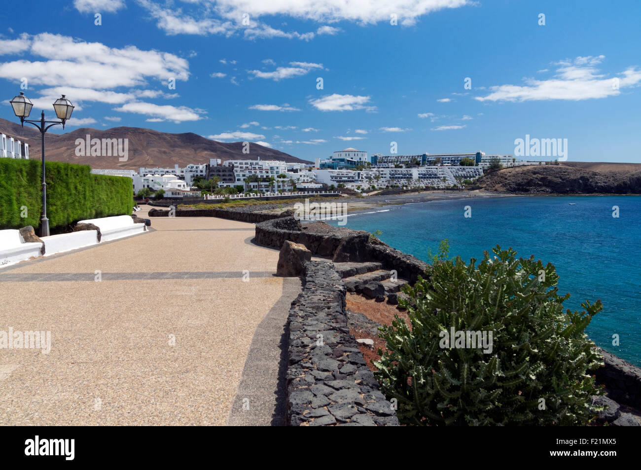 Coastal footpath, Las Coloradas, Playa Blanca, Lanzarote, Canary Islands, Spain. Stock Photo
