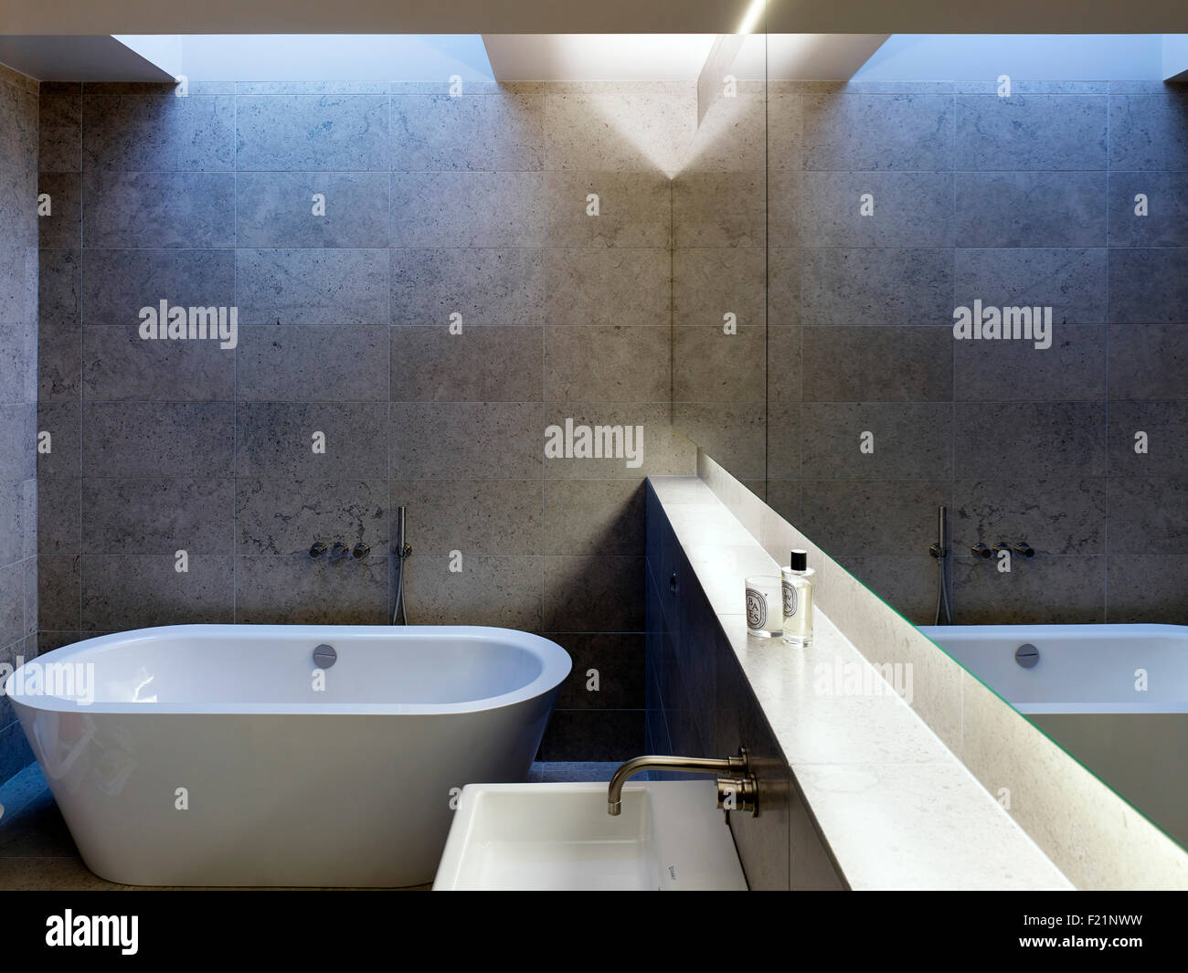 Bathroom. Coast House, N/A, United Kingdom. Architect: Cassion Castle Architects, 2015. Stock Photo
