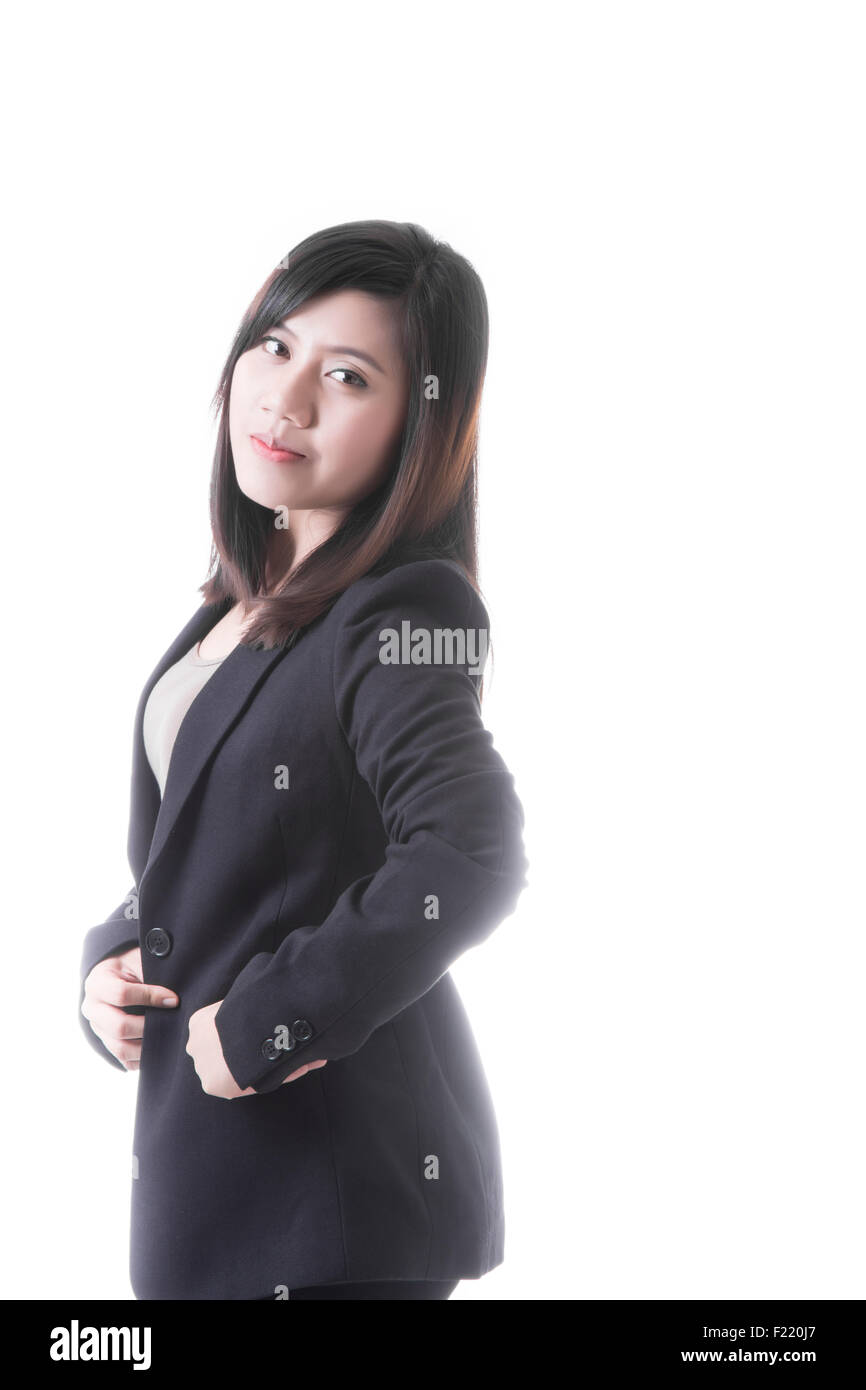 Asian woman in business office concept on white background Stock Photo ...