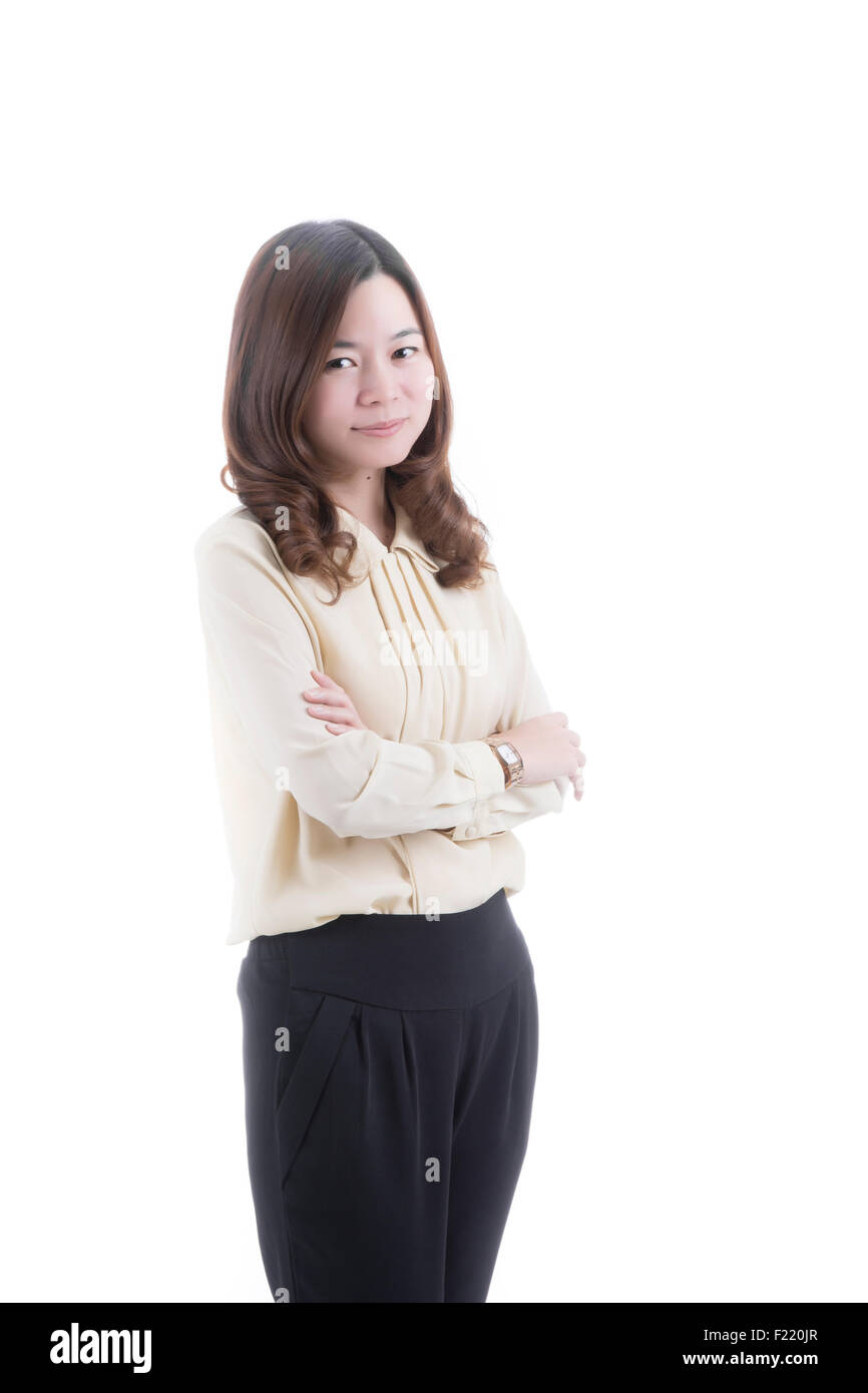 Asian woman in business office concept on white background Stock Photo ...