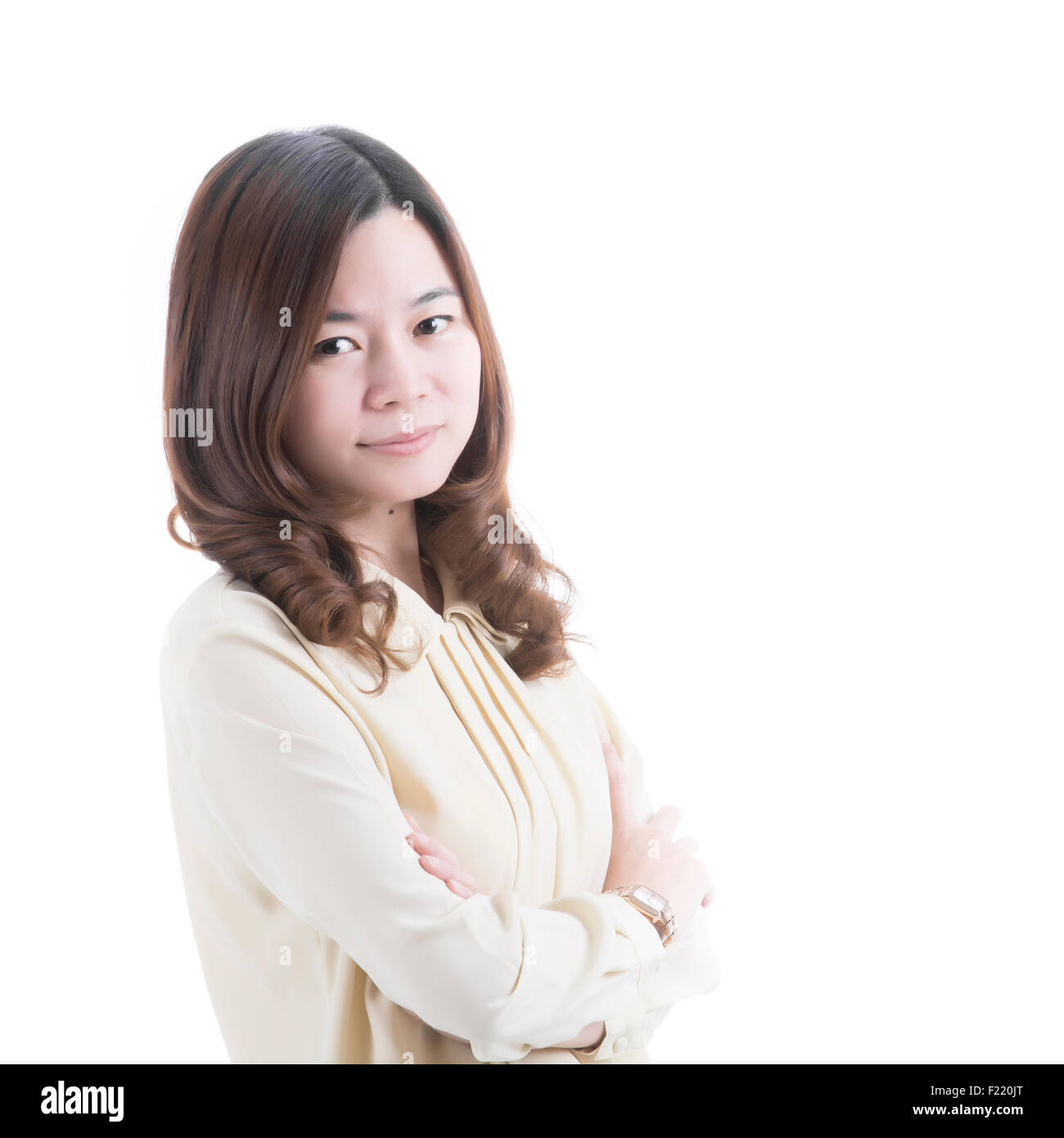 Asian woman in business office concept on white background Stock Photo ...