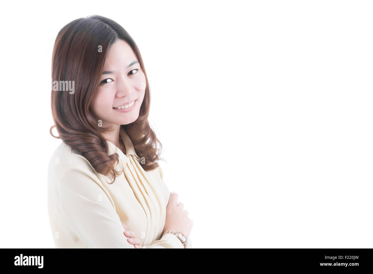 Asian woman in business office concept on white background Stock Photo ...