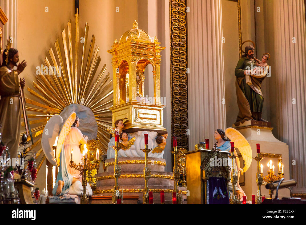 Interior Metropolitan Cathedral Catedral Metropolitana Asuncion de Maria Plaza de la Constitucion Zocalo square Mexico City DF Stock Photo