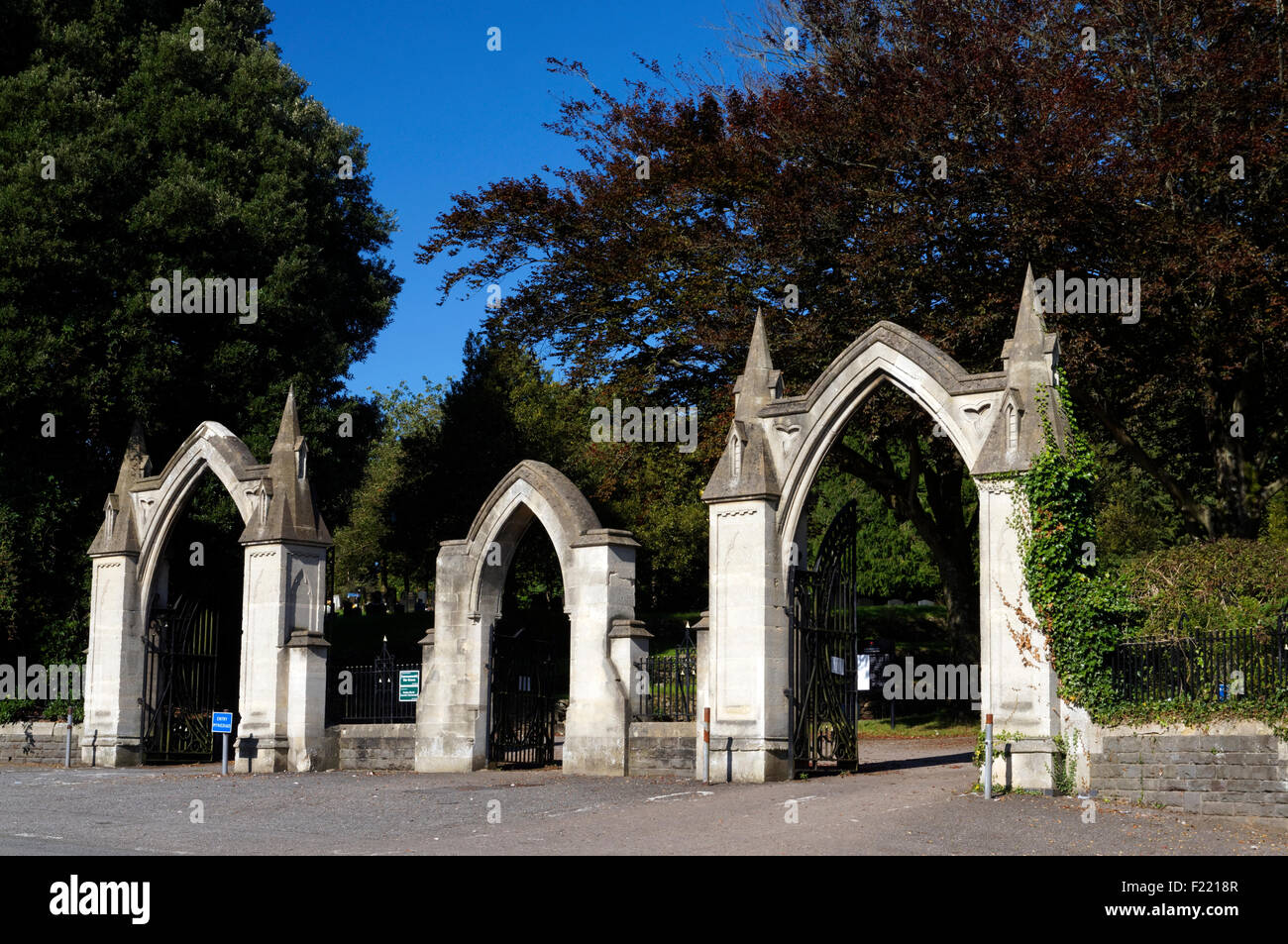 Entrance to Western Cemetery, Ely, Cardiff, South Wales, UK Stock Photo Alamy