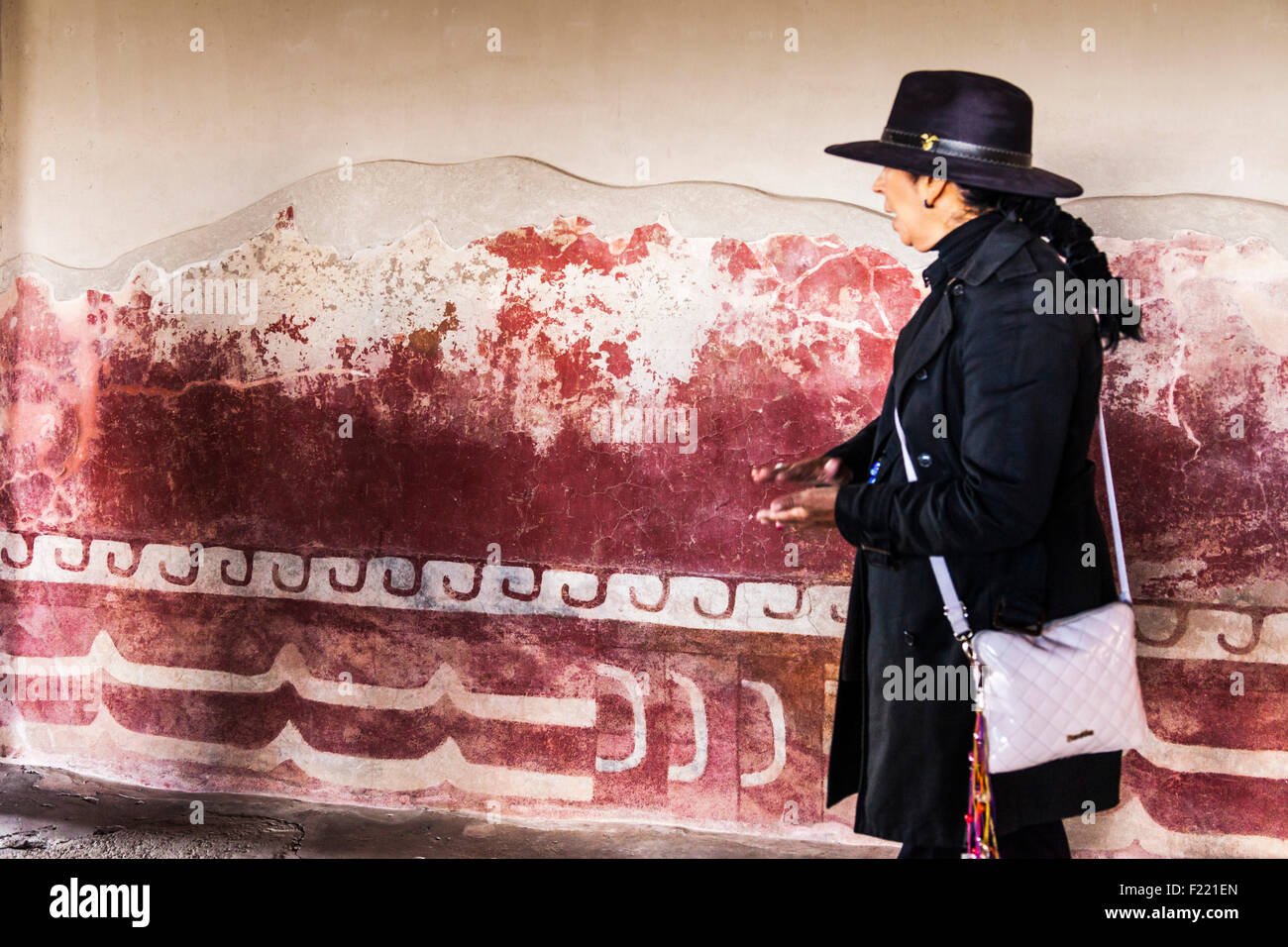 Quetzalpapalotl Palace Teotihuacan archaeological site Unesco World Heritage Site Mexico America Stock Photo