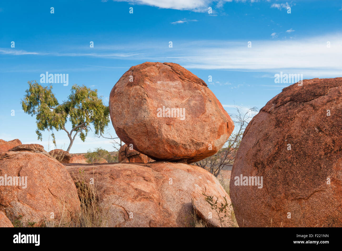 Karlu Karlu or Devils Marbles - the rocks near Tennant Creek are the eggs of the rainbow serpents, the Aborigines say Stock Photo