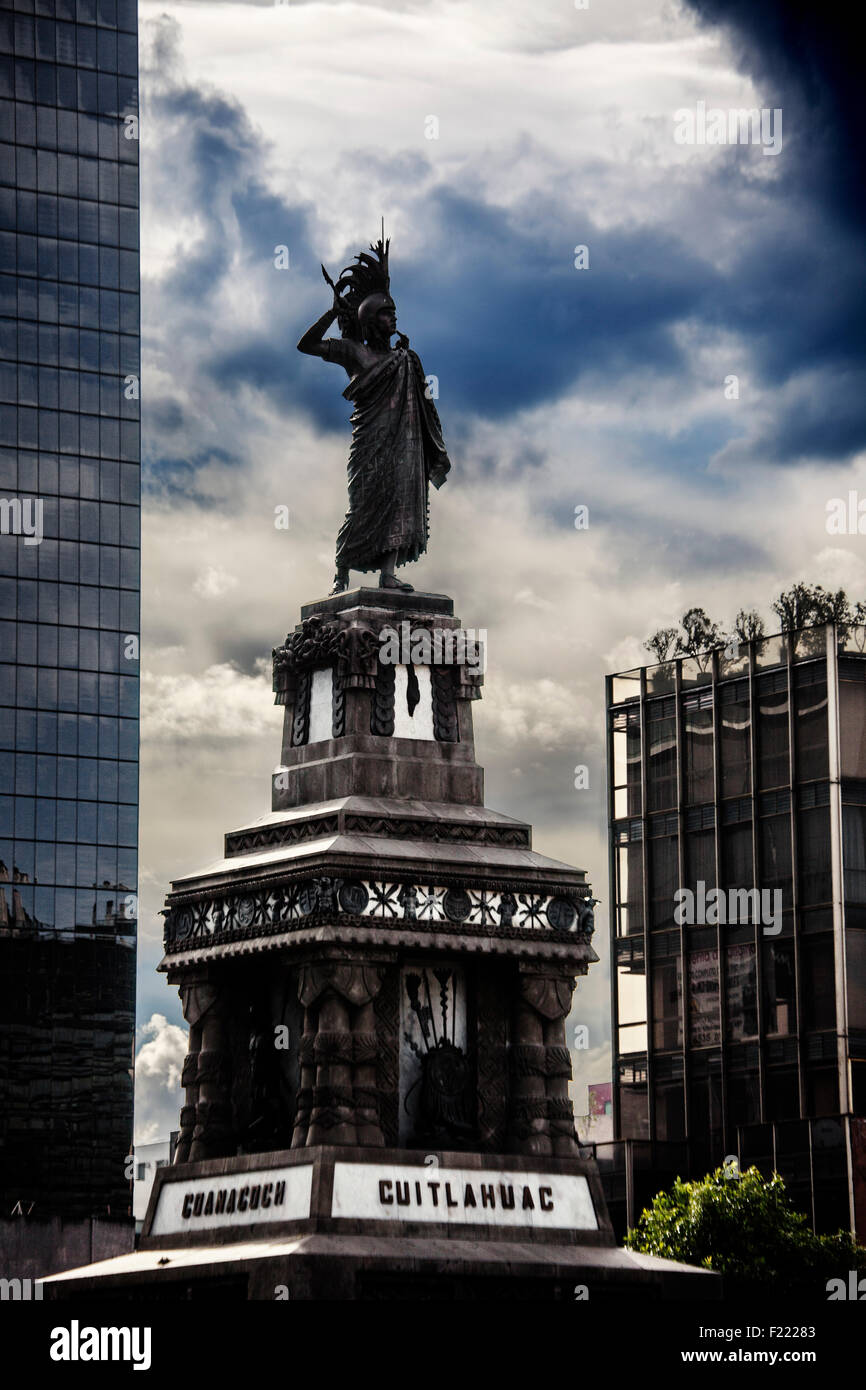 Monument to Cuitlahuac Paseo de la Reforma Mexico City Federal District DF North America Stock Photo