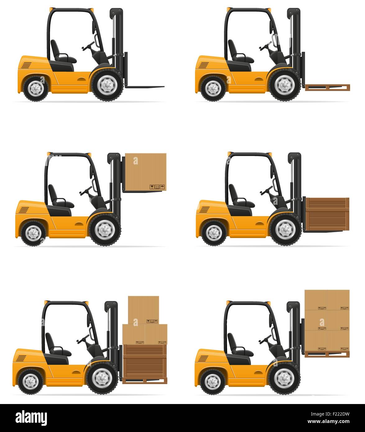 forklift truck vector illustration isolated on white background Stock Vector