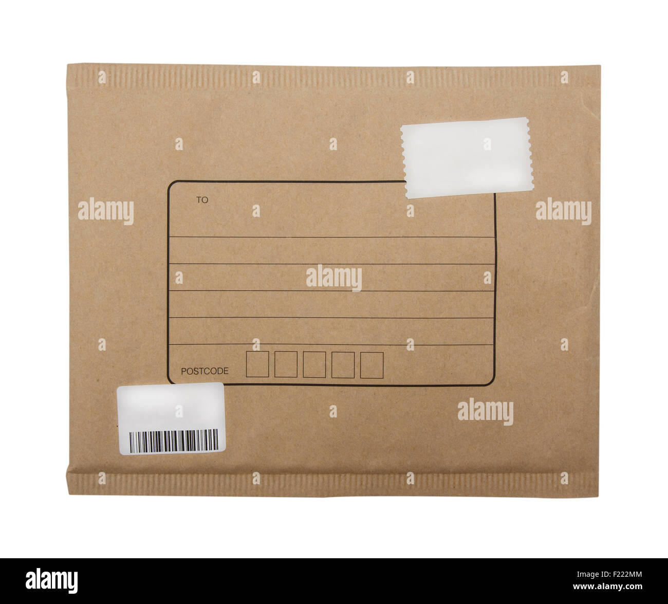 brown envelope with blank postage stamps Stock Photo Alamy