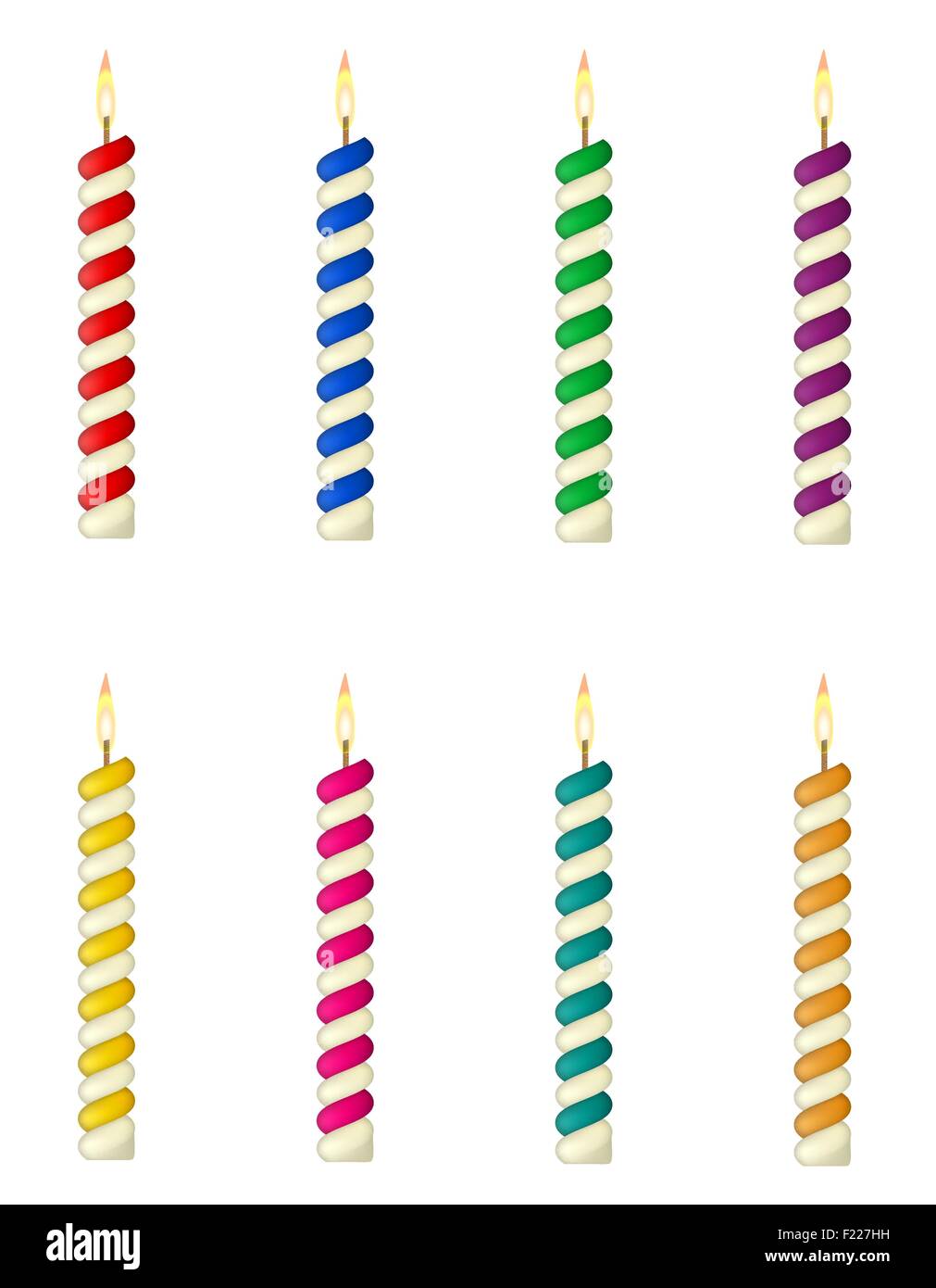 candles for the birthday cake vector illustration isolated on white ...