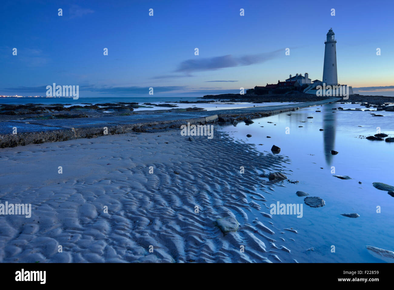 Low tide at the causeway towards St. Mary's Lighthouse, Whitley Bay