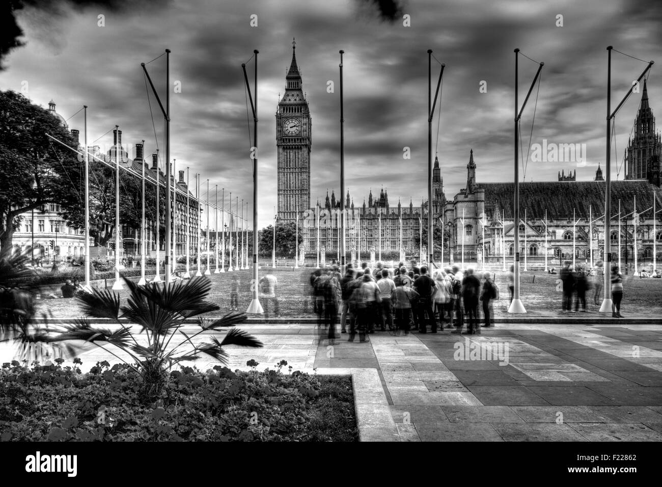Parliament Square and The Houses Of Parliament, London, England Stock Photo
