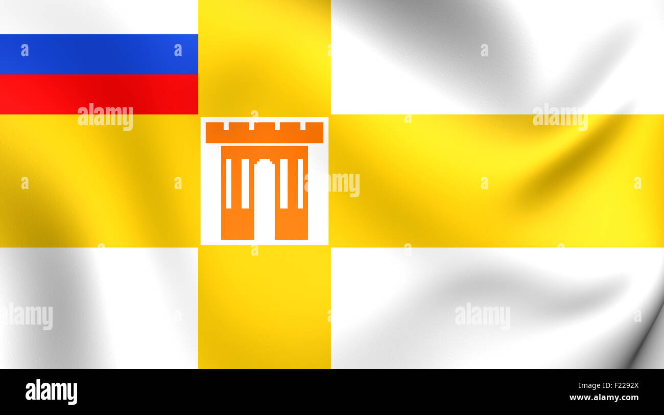 Flag of Stavropol, Russia. Close Up. Stock Photo