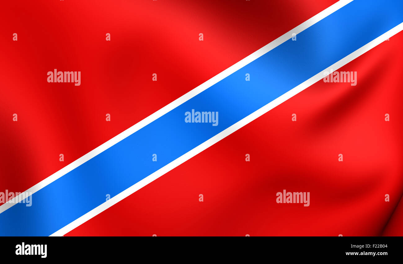 3D Flag of the Tuapse, Russia. Close Up. Stock Photo