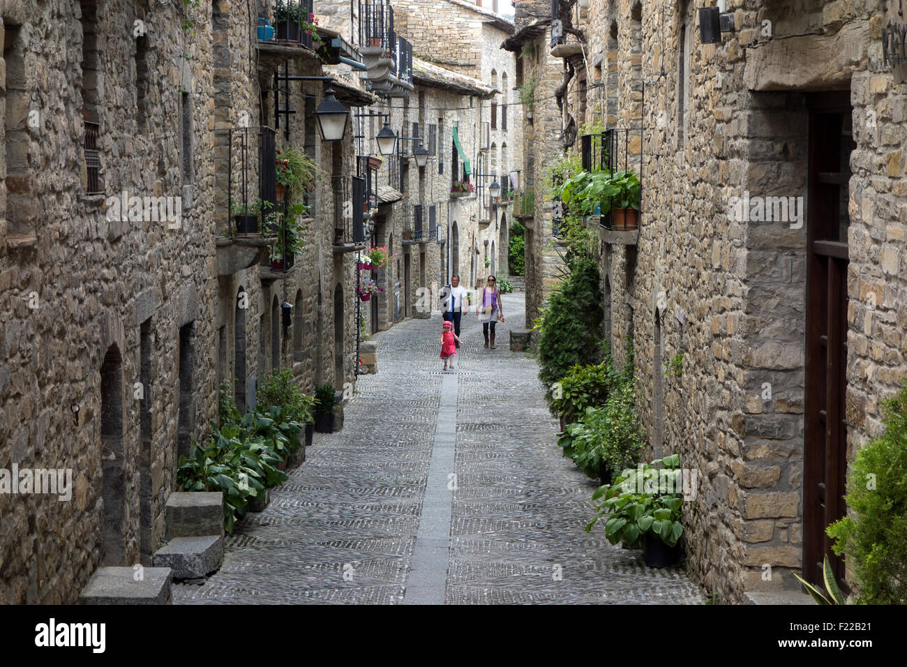 Aínsa old village. Sobrarbe. Huesca. Spain Stock Photo