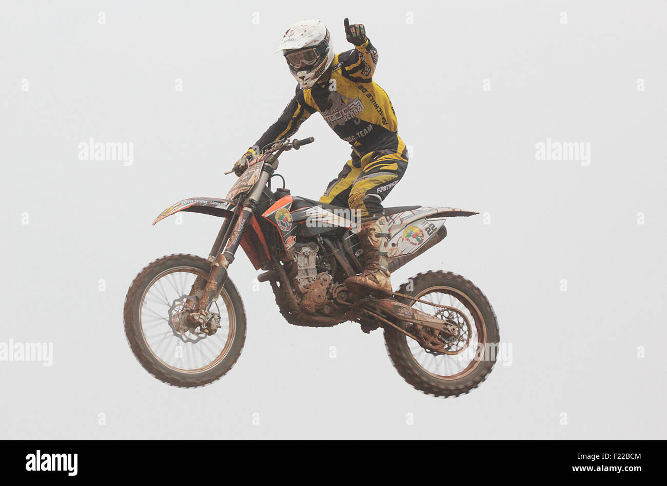 A motorcross rider in action in Entebbe, Uganda Stock Photo