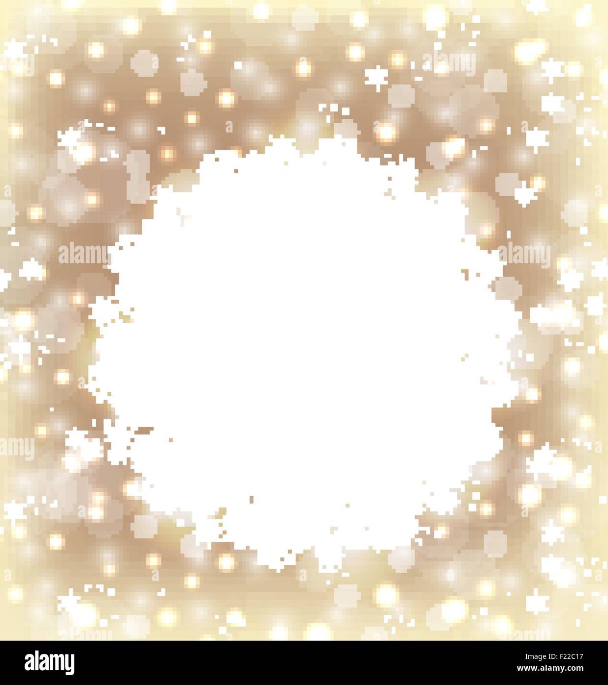 Christmas round frame made in snowflakes on elegant glowing back Stock ...