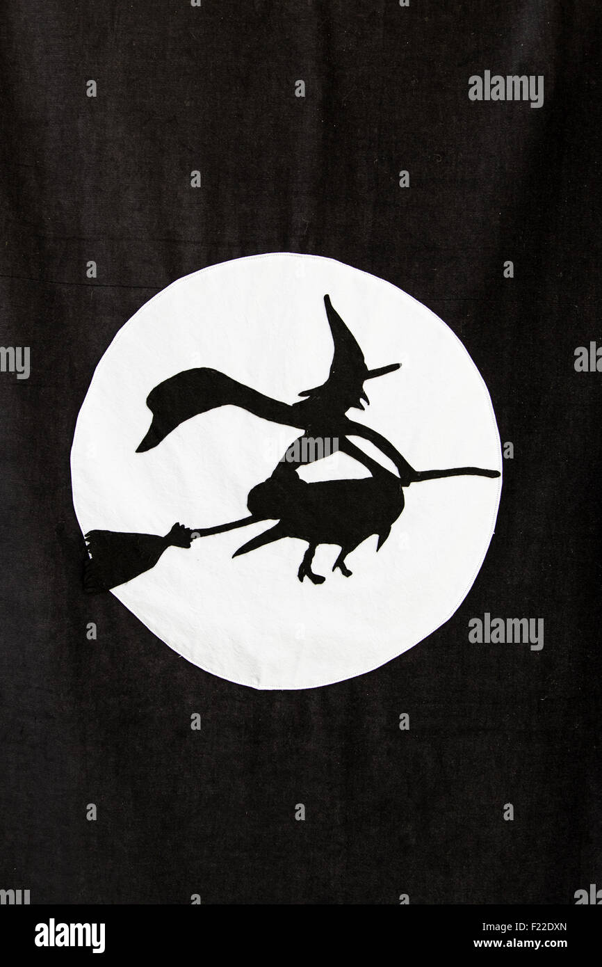 Witch Silhouette Detail Of A Halloween Decoration Witchcraft