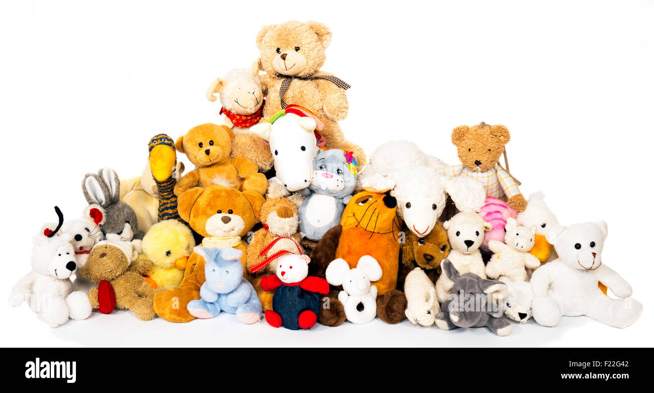 Viele Kuscheltiere Auf Einem Haufen Stock Photo Alamy