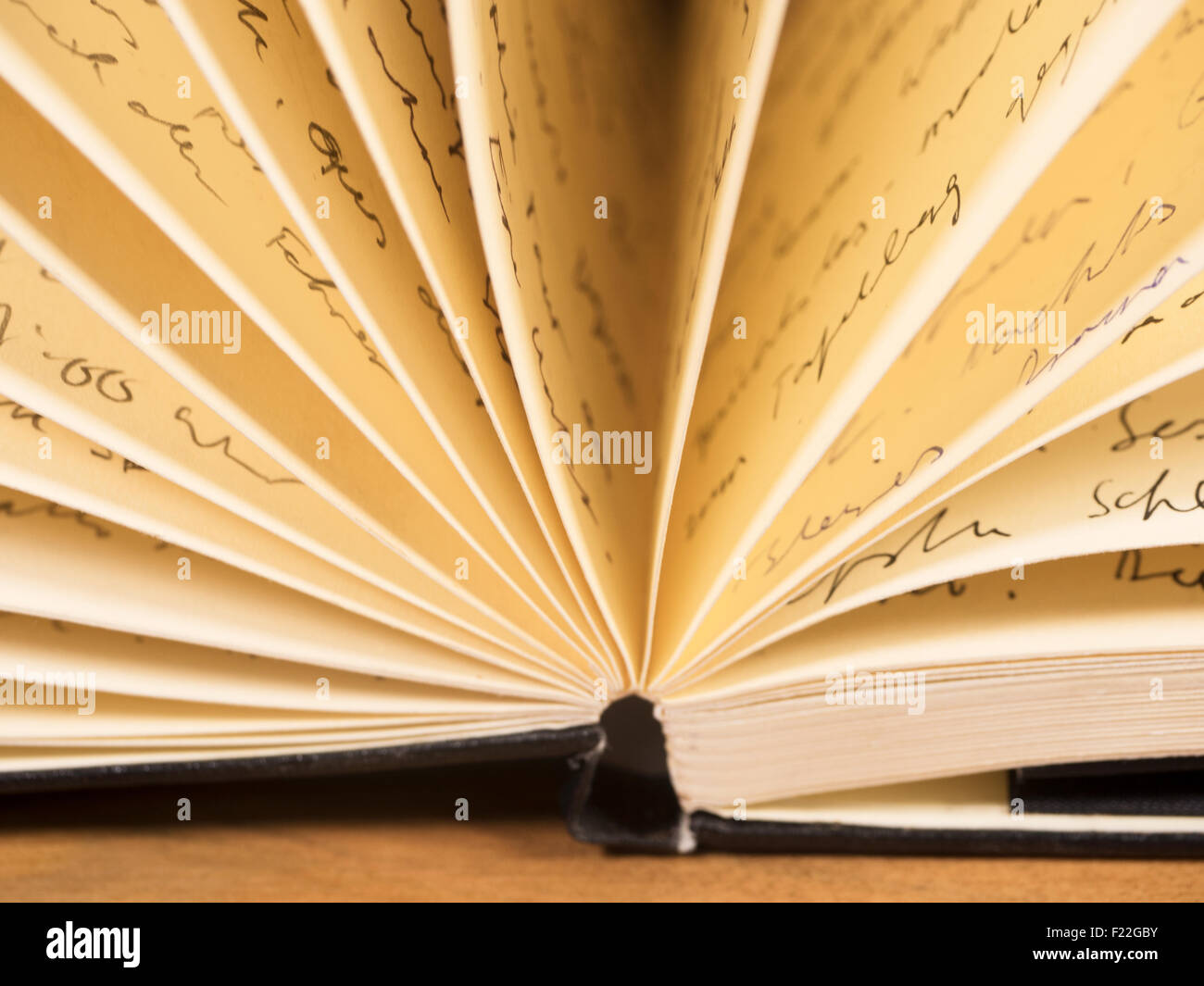 aufgeblättertes Notizbuch Stock Photo