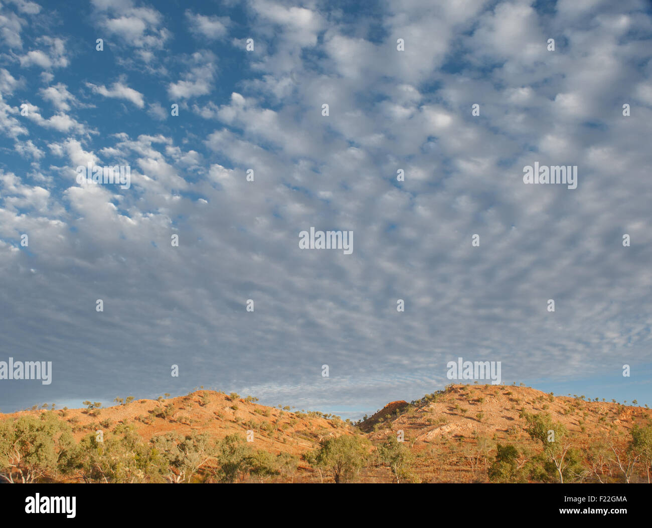 Early evening in the hilly outback of Mount Isa along the Barkly Highway to Cloncurry Stock Photo