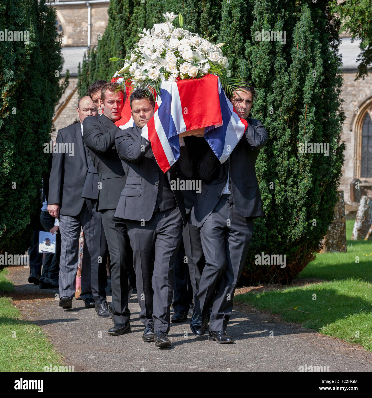 Northampton, UK. 10th September, 2015. Funeral of Racing driver Justin