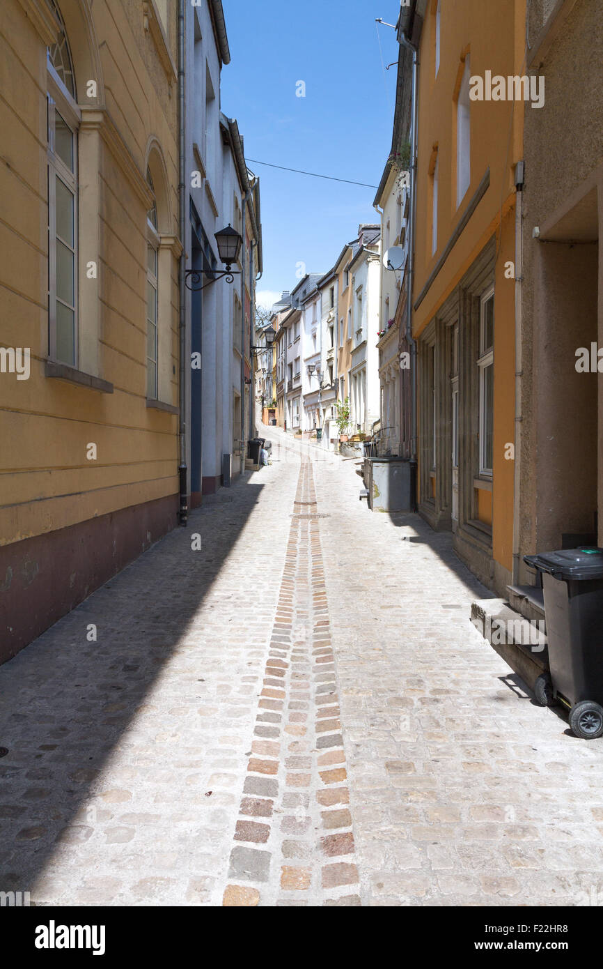 A street in Remich. Stock Photo