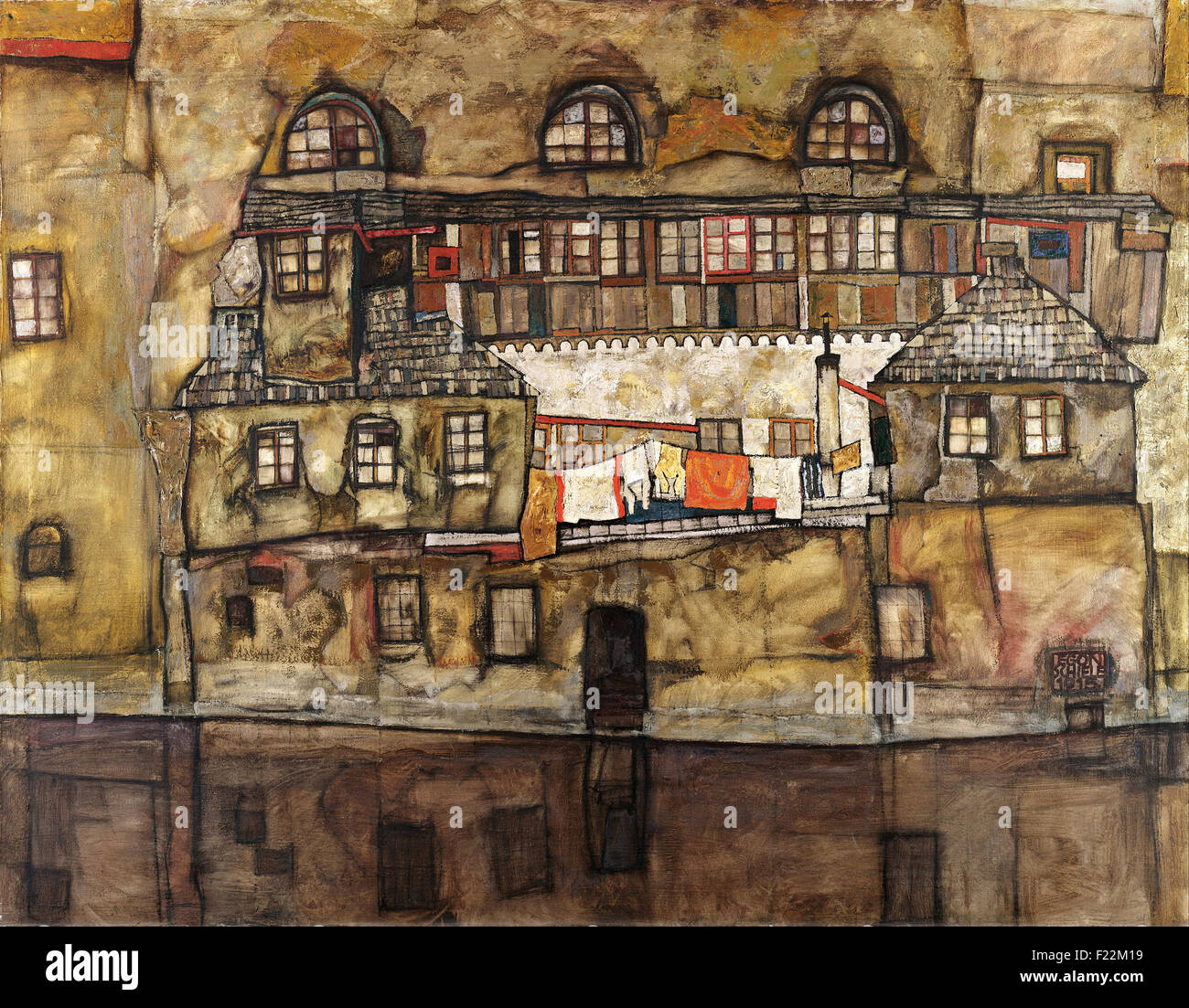 Egon Schiele - House Wall on the River Stock Photo