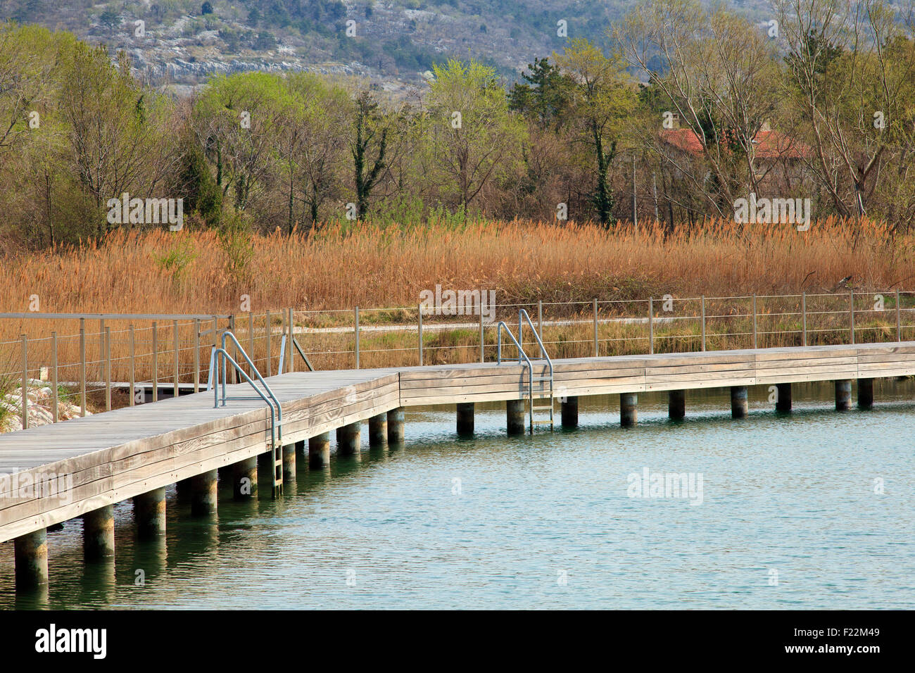 View of Timavo river, San Giovanni di Duino - Italy Stock Photo