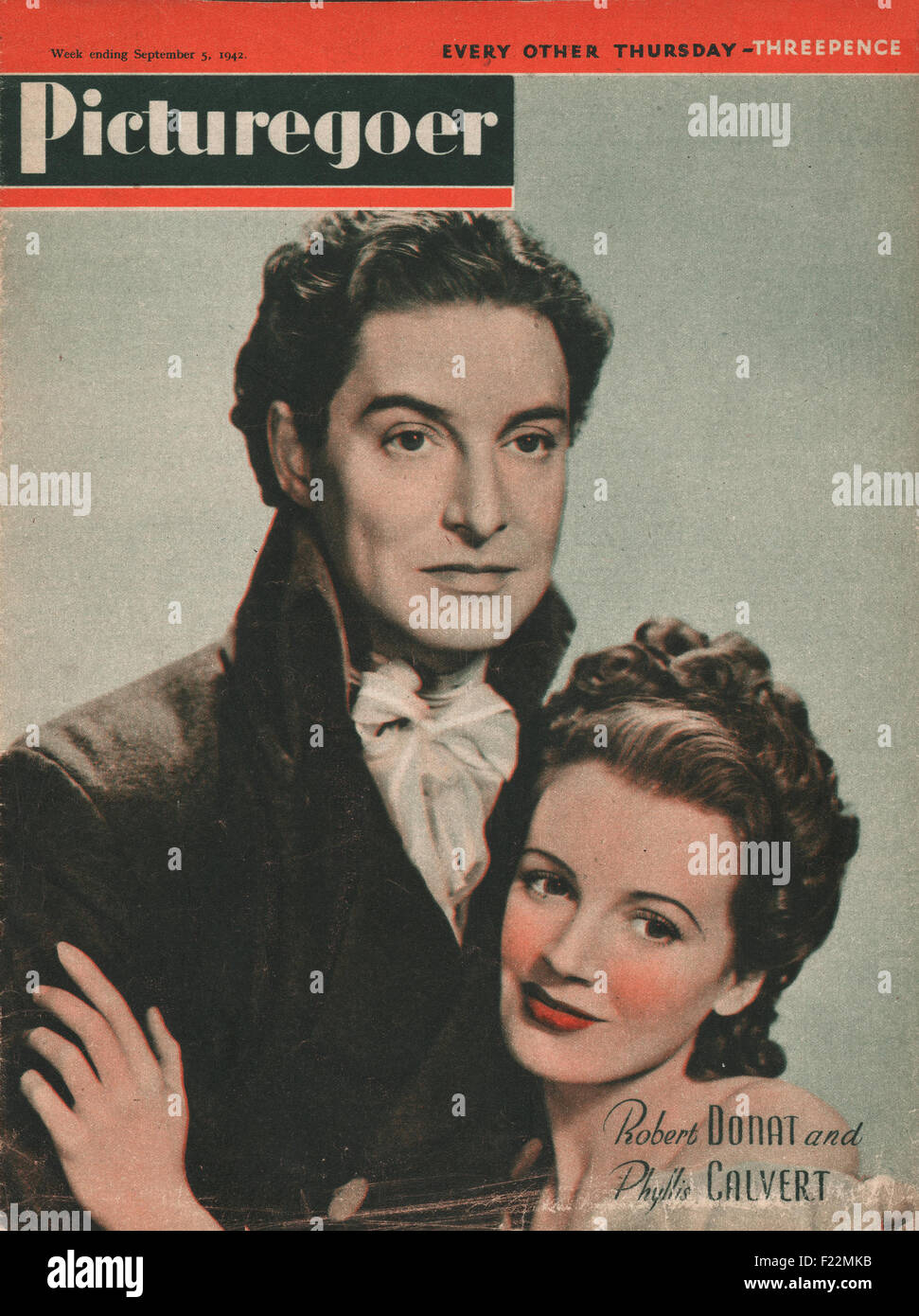 1942 Picturegoer magazine Robert Donat & Phyllis Calvert Stock Photo