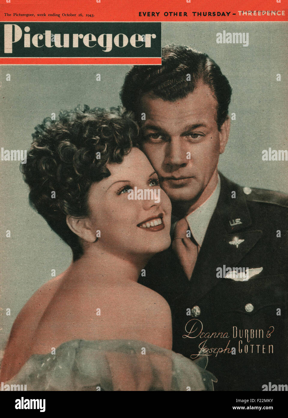 1943 Picturegoer magazine Deanna Durbin & Joseph Cotten Stock Photo