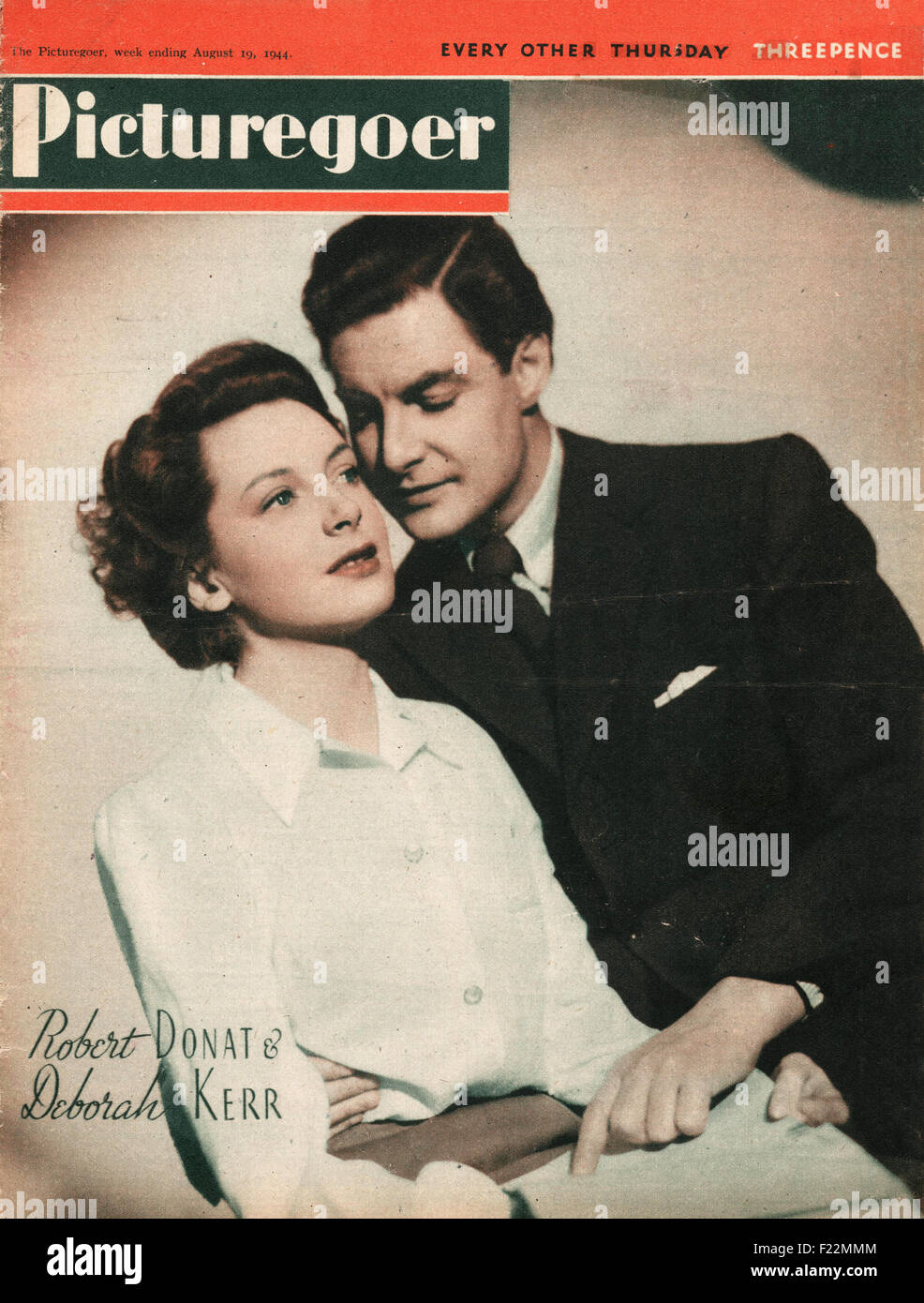 1944 Picturegoer magazine Robert Donat & Deborah Kerr Stock Photo