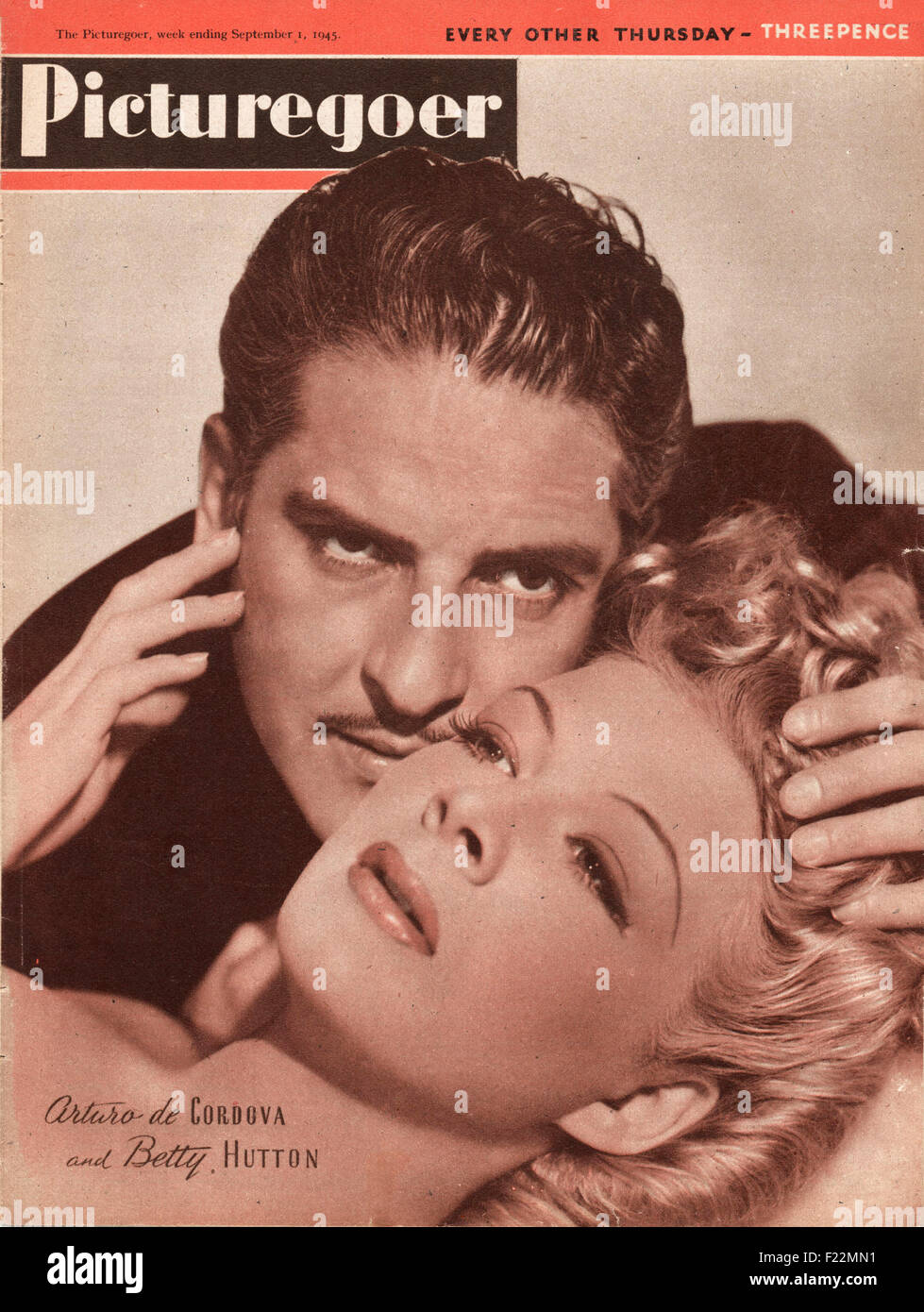 1945 Picturegoer magazine Arturo de Cordova & Betty Hutton Stock Photo