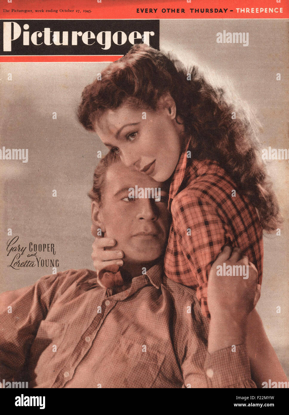 1945 Picturegoer magazine Gary Cooper & Loretta Young Stock Photo