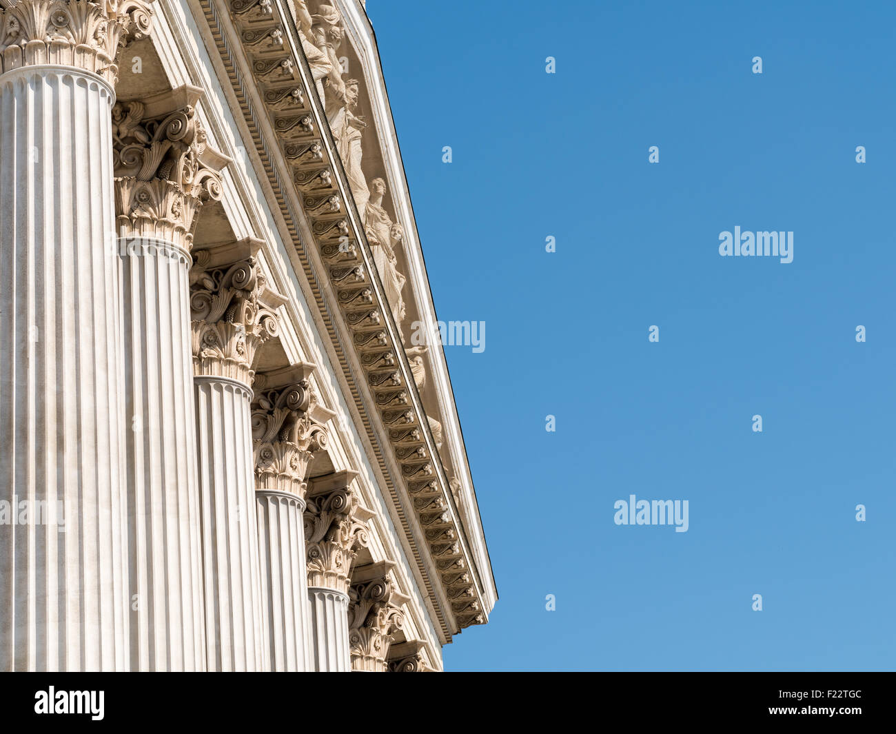 Composite Greek Style Columns Row Stock Photo