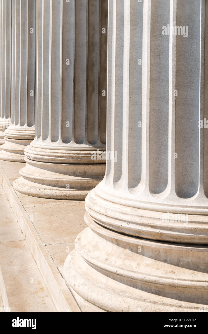 Composite Greek Style Columns Row Stock Photo