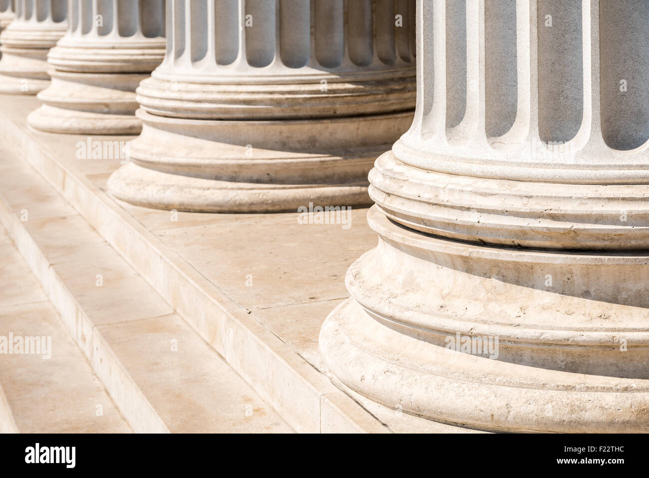 Composite Greek Style Columns Row Stock Photo