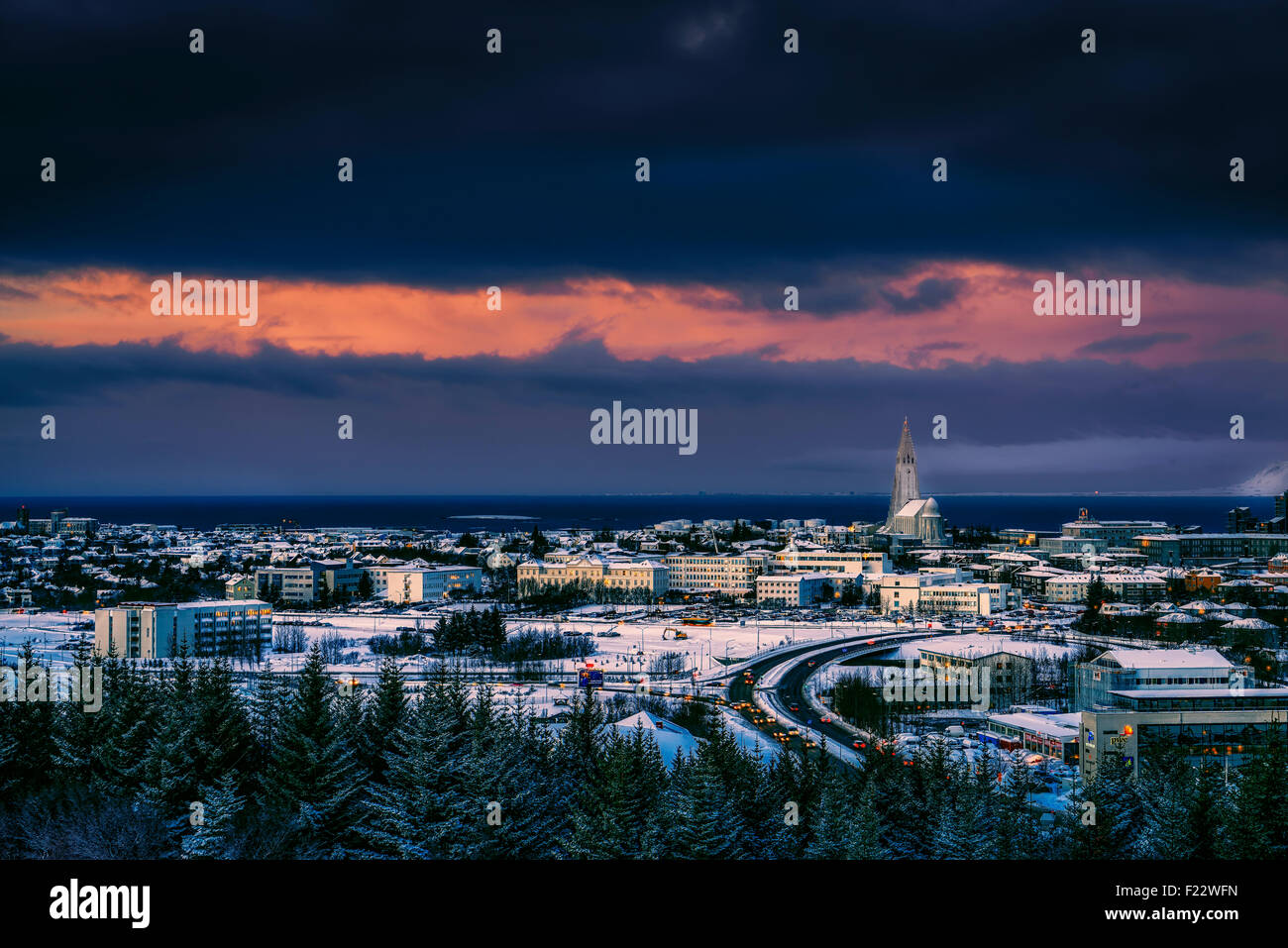 Wintertime, Reykjavik, Iceland Stock Photo