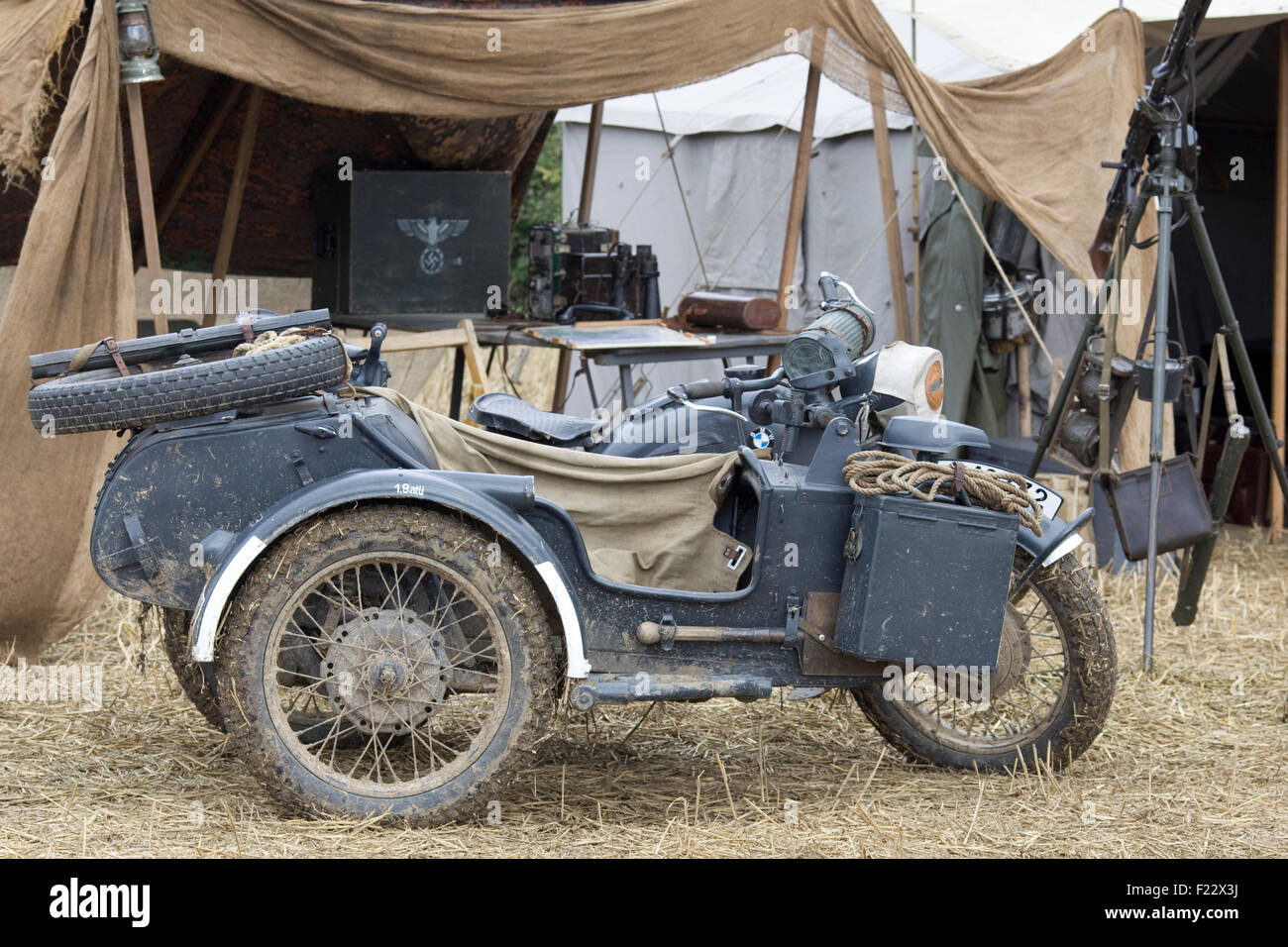 German BMW Motorcycle parked in a German encampment Stock Photo - Alamy