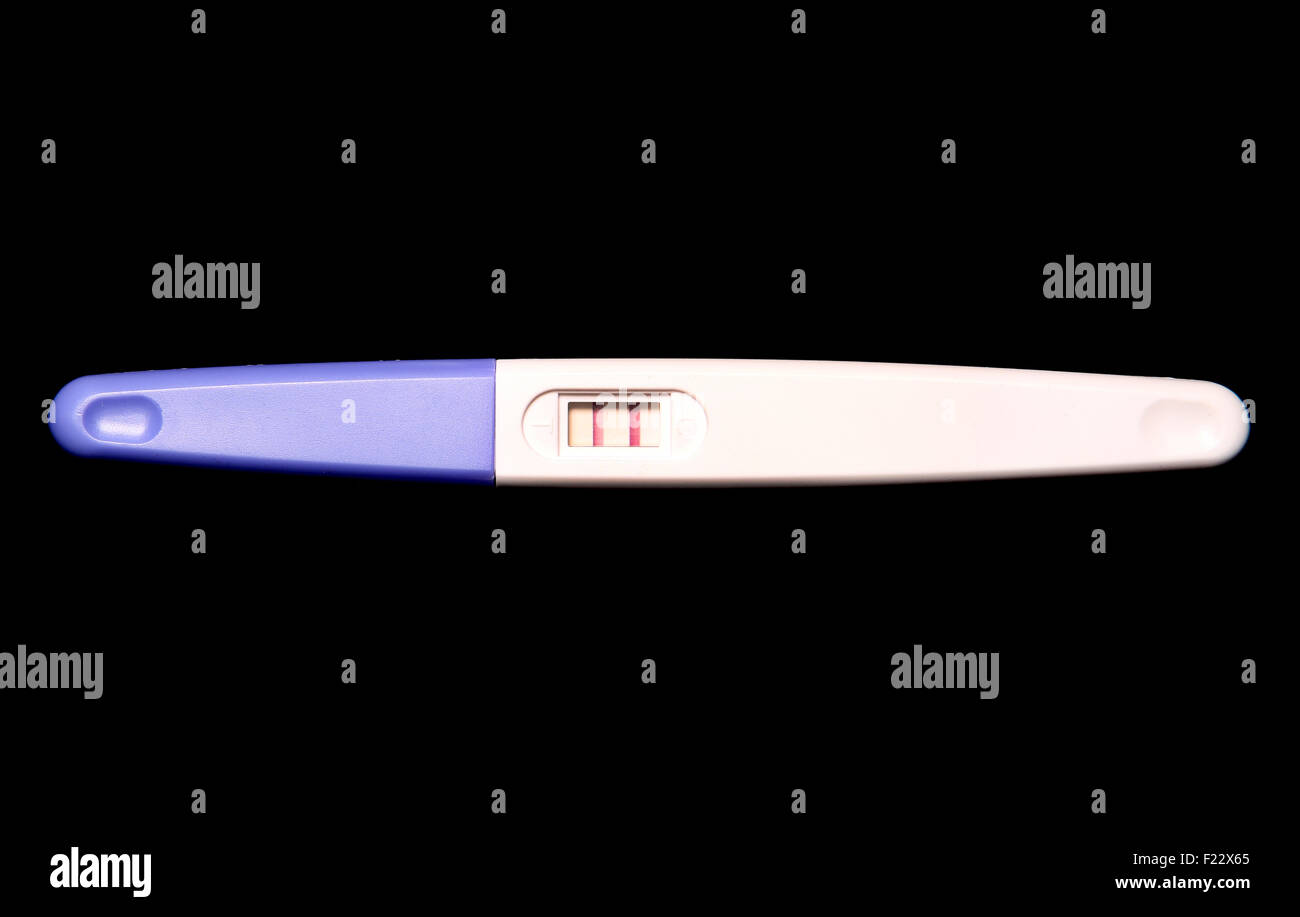 Pregnancy test on black background Stock Photo
