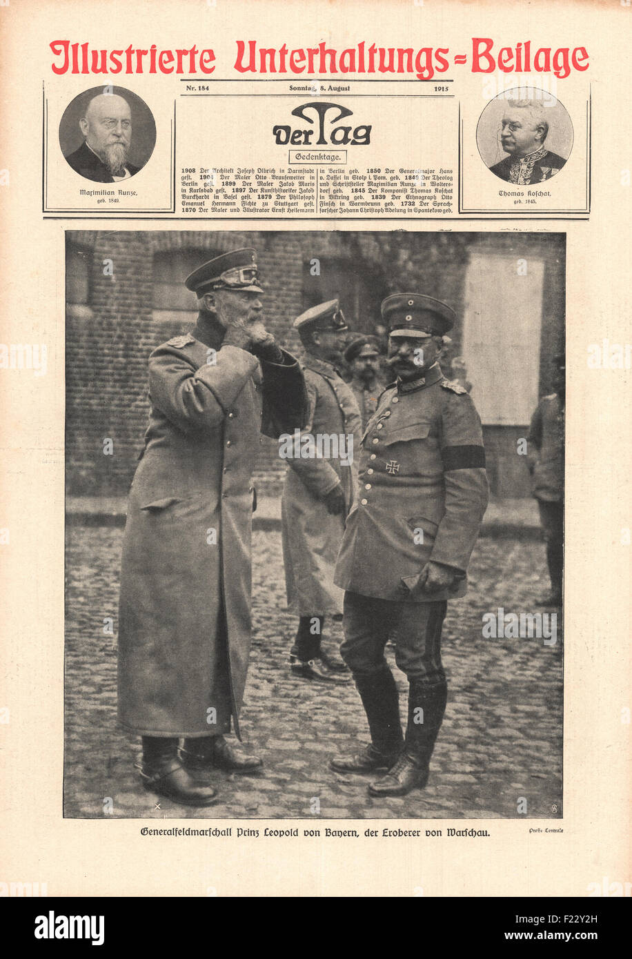 1915 Der Tag Prince Leopold of Bavaria Stock Photo