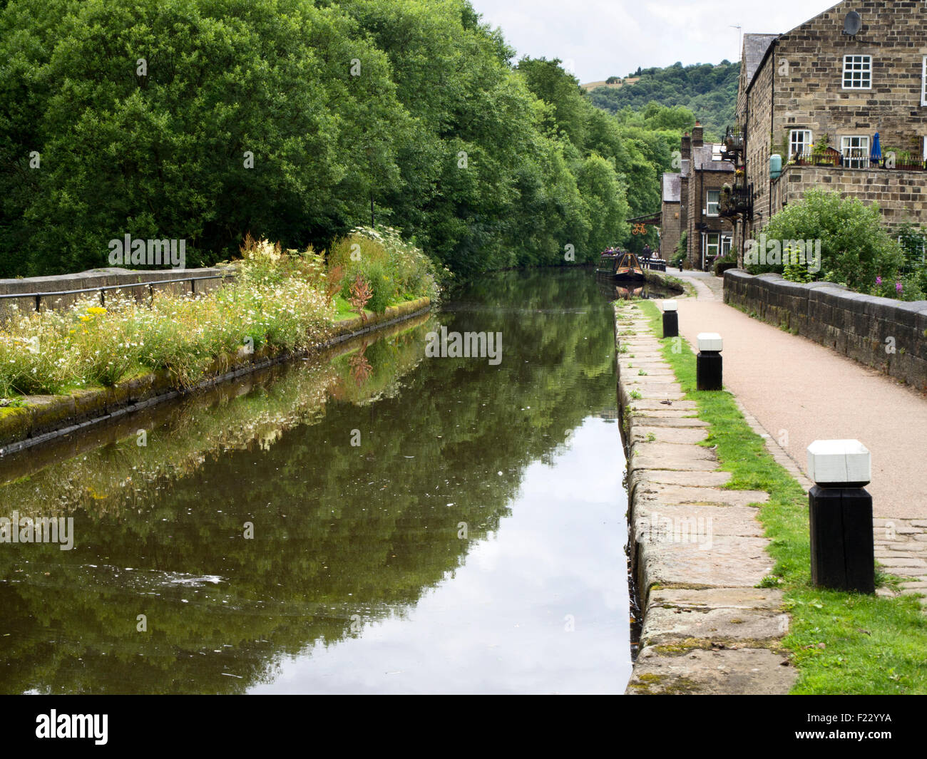 The Rochdale Canal at Hebble End Hebden Bridge West Yorkshire England Stock Photo