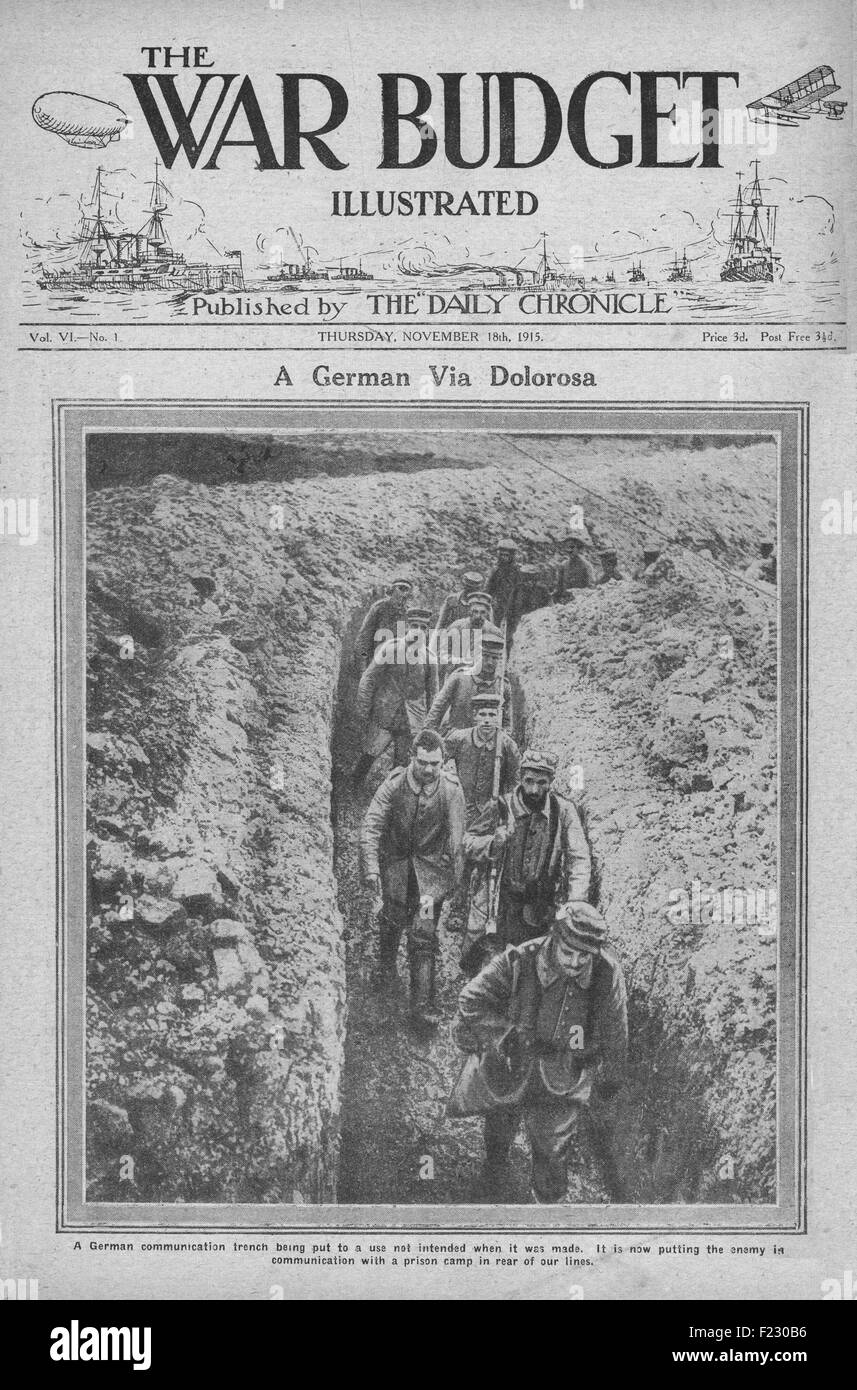 1915 The War Budget German Communication Trench Stock Photo