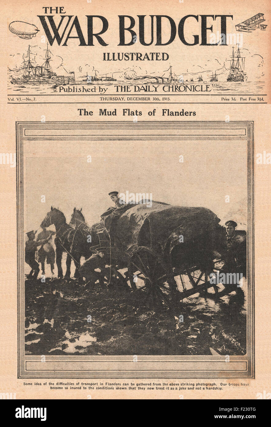 1915 The War Budget Flanders mud Stock Photo