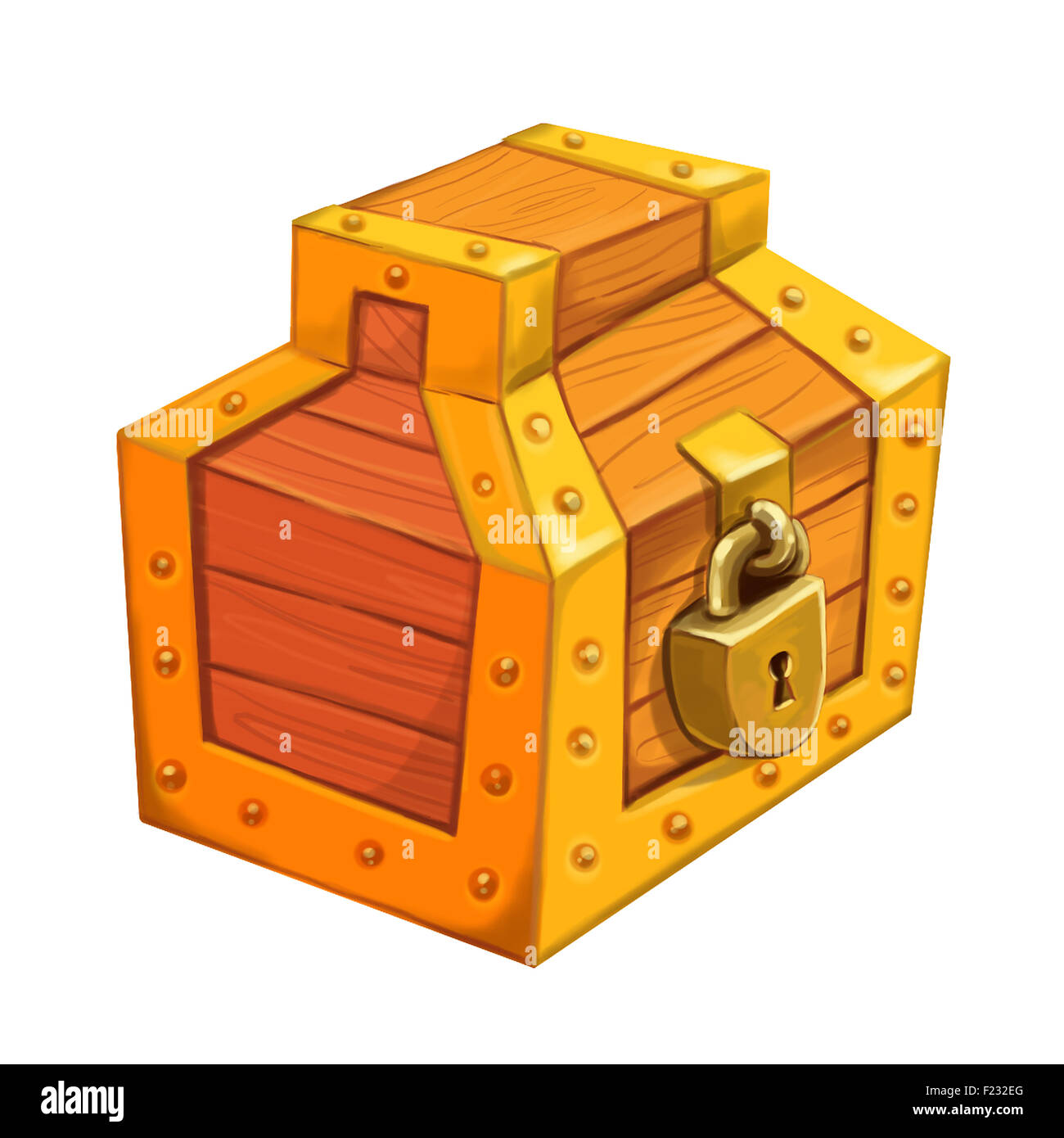 Isolated treasure chest with sealed lock Stock Photo Alamy