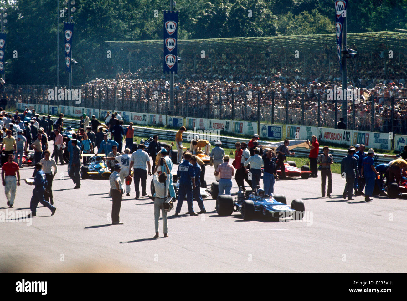 Italian GP starting grid 6 September 1970 Stock Photo